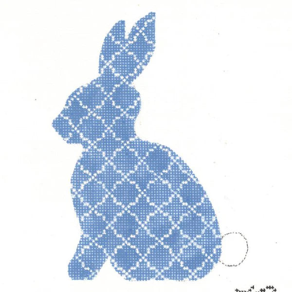 Sky Blue Quatrefoil Standing Hare