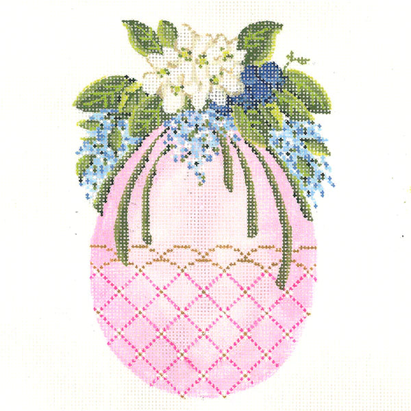 Pale Pink Egg with Cascading Lilac