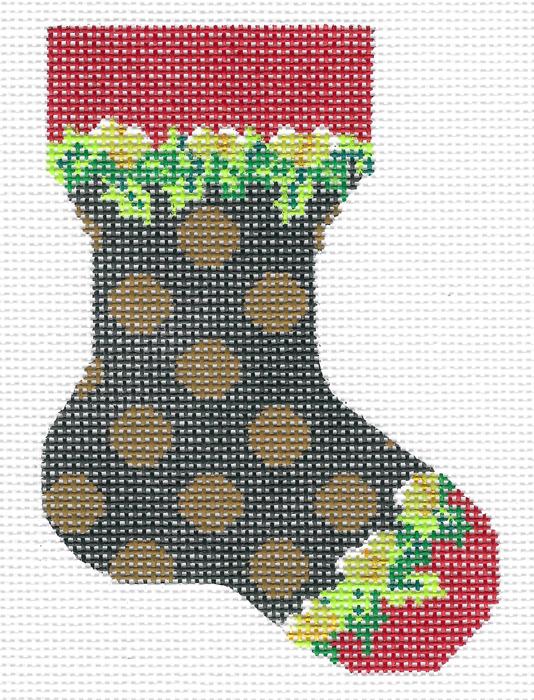 Micro Sock:  Forest & Honey Polka Dot