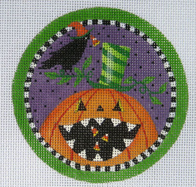 Pumpkin and Crow Ornament