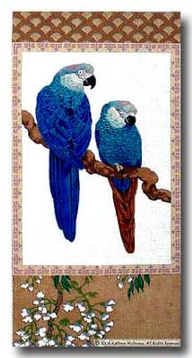 Blue Parrot Scroll