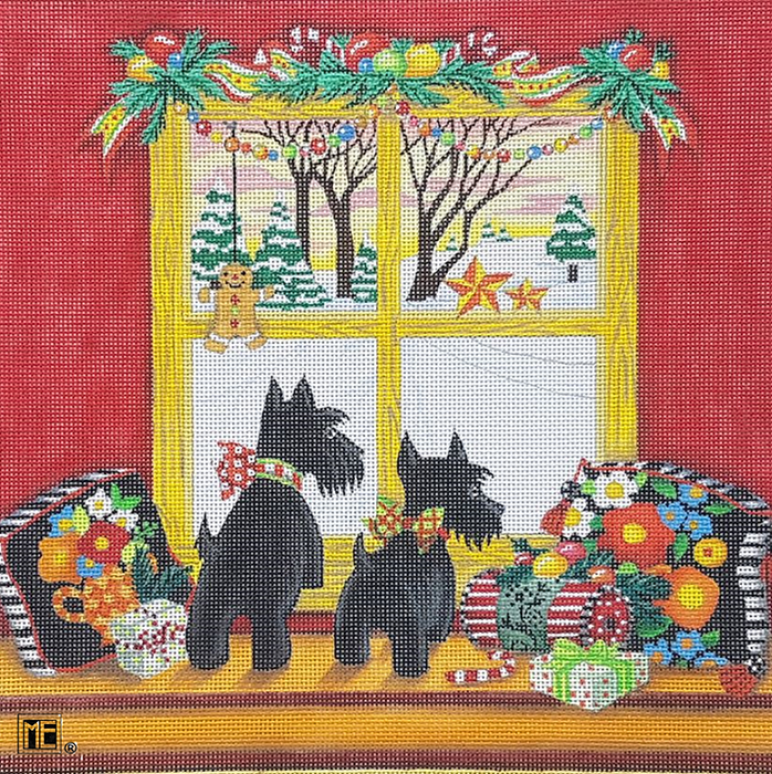 Christmas: Scotties on Watch