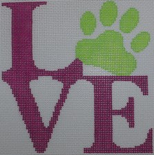 Pink and Green Love Paw