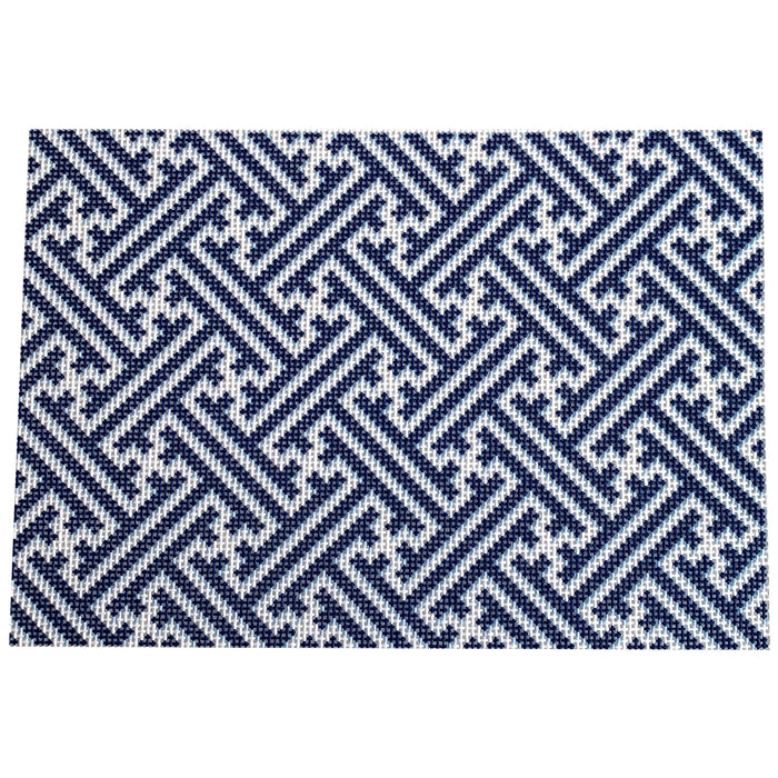 Navy Fretwork Pattern Clutch