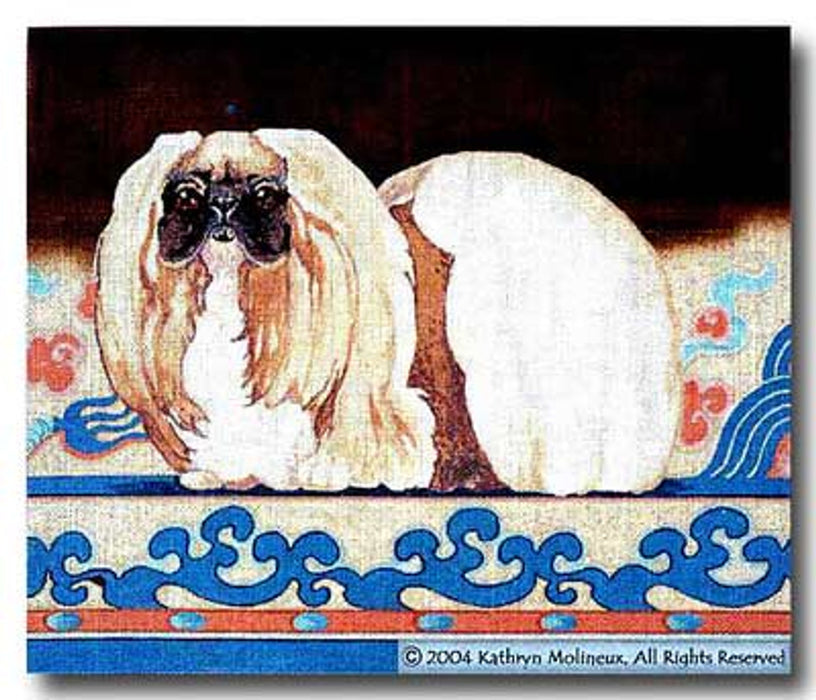 Pekinese with Chinese Rug