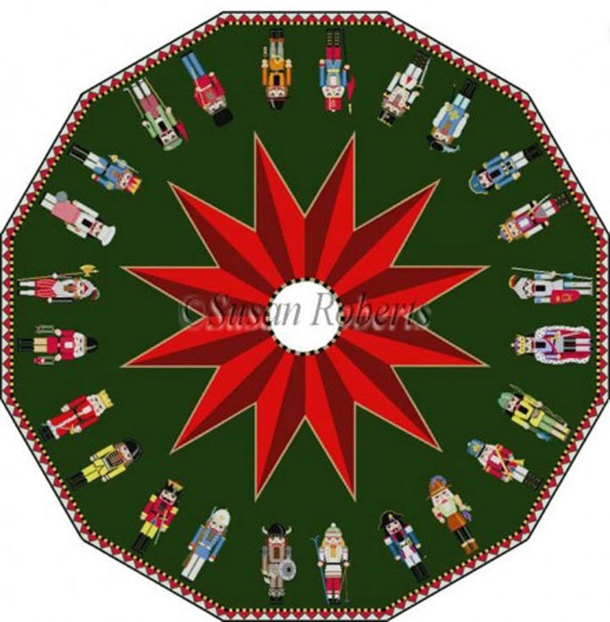 Nutcracker Tree Skirt w/ BG Red Ermine & Yellow Sp. Guard