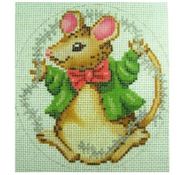 Christmas Mouse w/ Tinsel Ornament