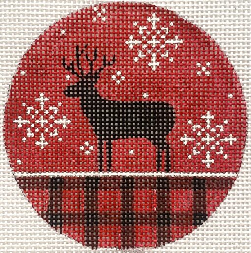 Deer and Red Plaid