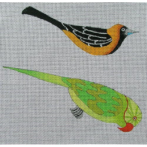 Oriole & Parakeet w/ SG by Ruth Schmuff