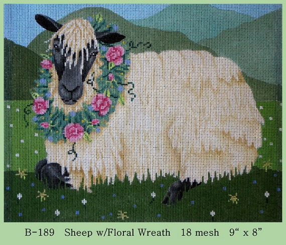 Sheep W/ Floral Wreath