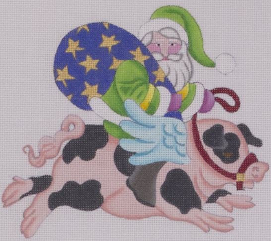 Santa On Flying Pig