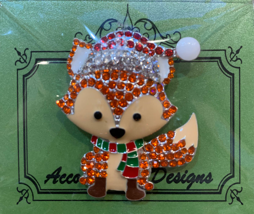 Christmas Fox - Rhinestone Needleminder