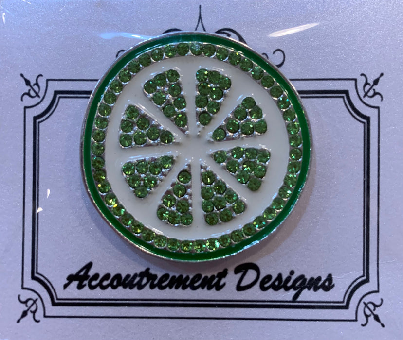 Lime Slice - Rhinestone Needleminder