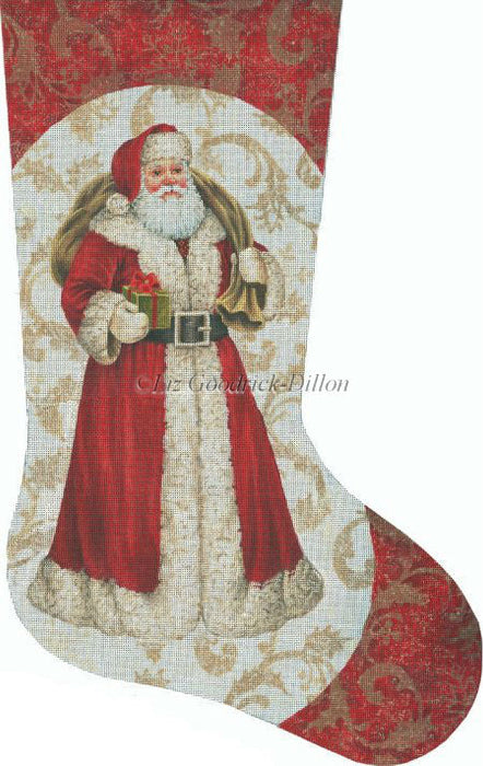 Red Santa w/ Green Gift - Stocking