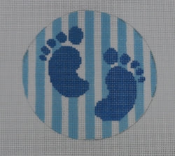 Blue Baby Feet/ Blue Stripe