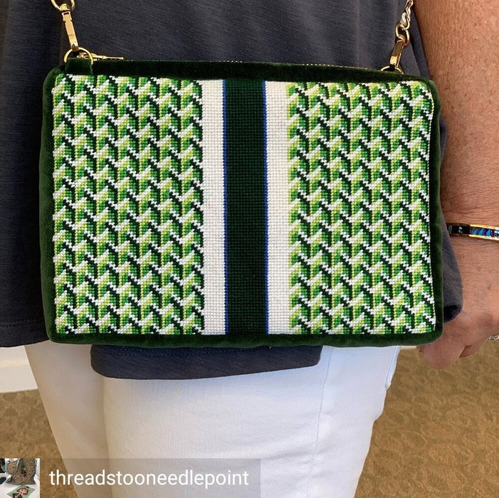 Y Pattern Clutch Green - Front