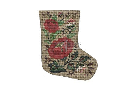 Christmas Floral Needlepoint Stocking Canvas