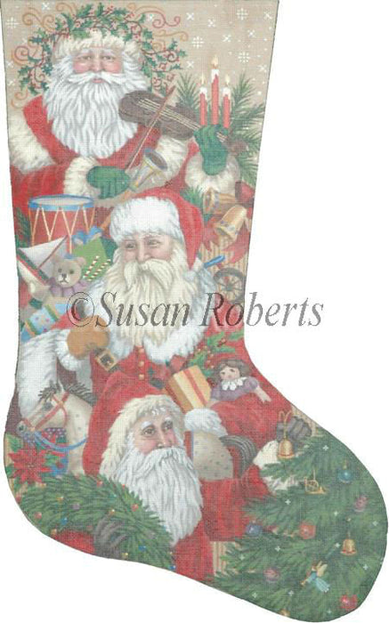 Victorian Parade Of Santas - Stocking