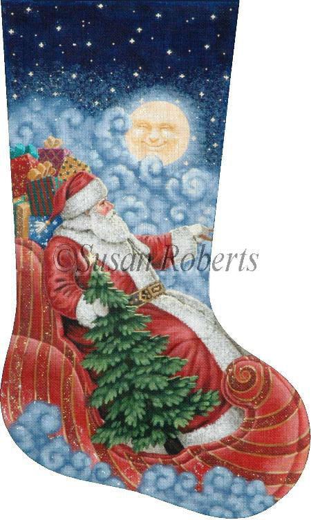NeedlepointUS: Dash Away All - Stitch Painted Needlepoint Christmas Stocking  Canvas, Stockings, SAN18-828