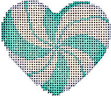 Peppermint Swirl Mini Heart/Aqua