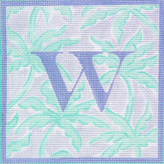 Lilly Letter – Palms – periwinkle w/ turquoise