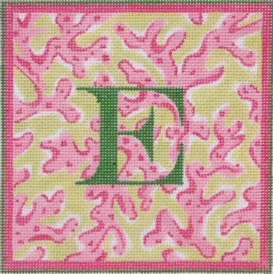 Lilly Letter – Sea Coral – pinks on greens