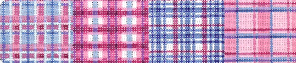 Cuff/Bookmark – Madras Patchwork – pinks & periwinkles