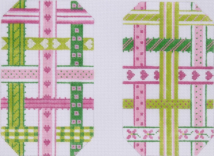 Glasses/ Phone Case – Woven Ribbons – pinks & greens (full-size)