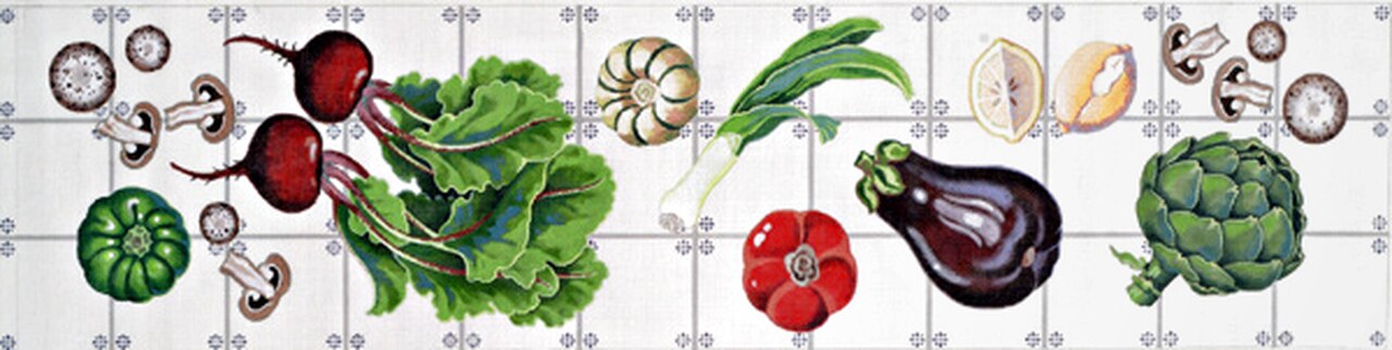 Table Runner : Veggies on Tile