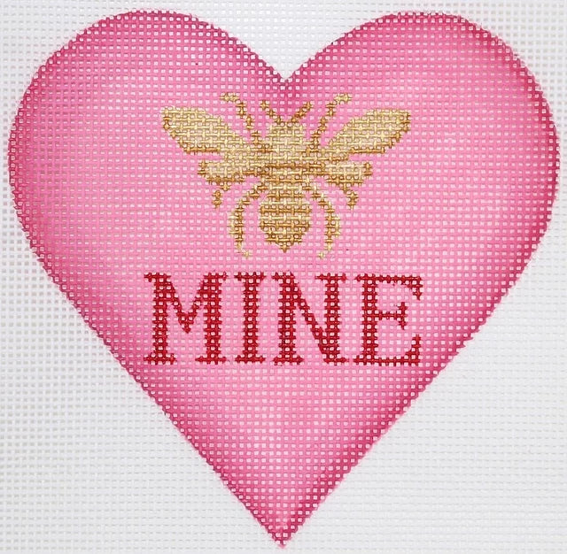 Valentine Mini Heart – Bee Mine – pinks, red & gold