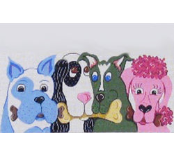 Patti Mann Clutch purse, colorful dogs Canvas